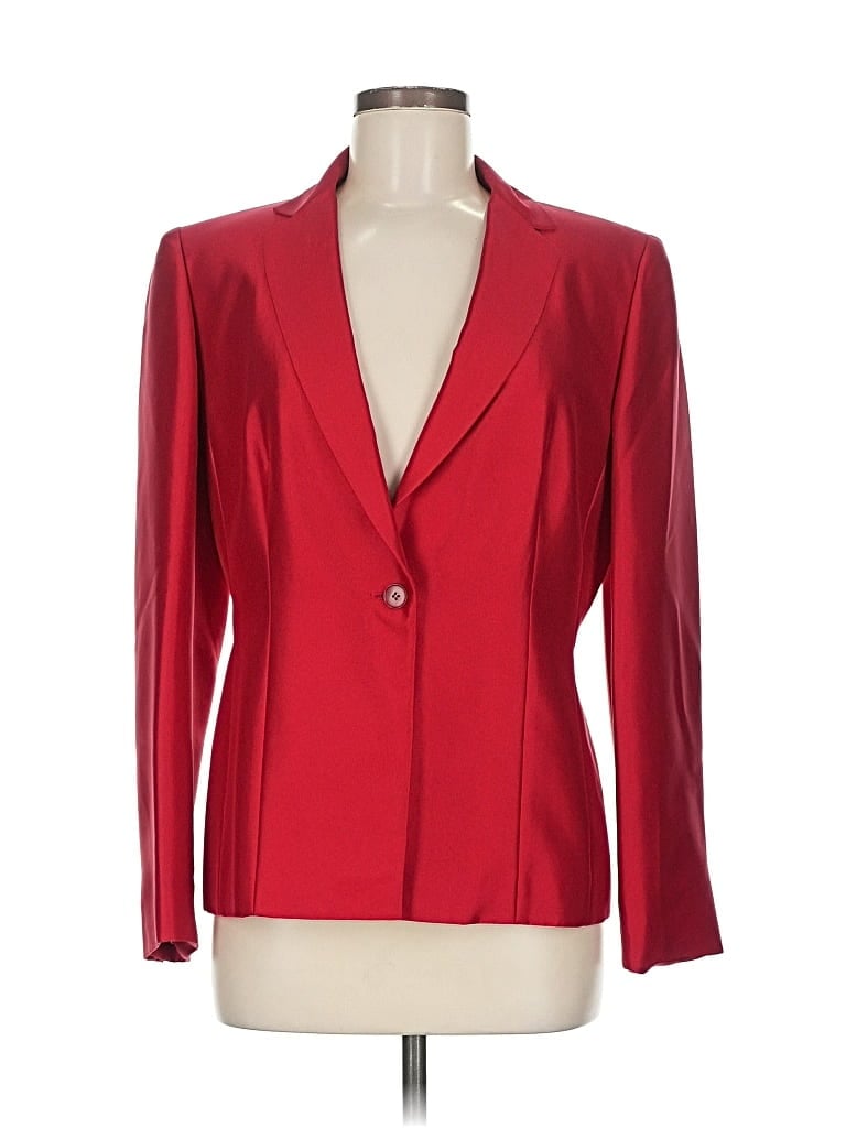 Pre-owned Ann Taylor Silk Blazer Jacket In Red