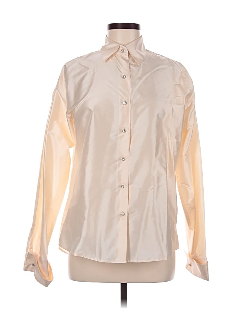 Pre-owned Kay Unger Long Sleeve Blouse In Brown