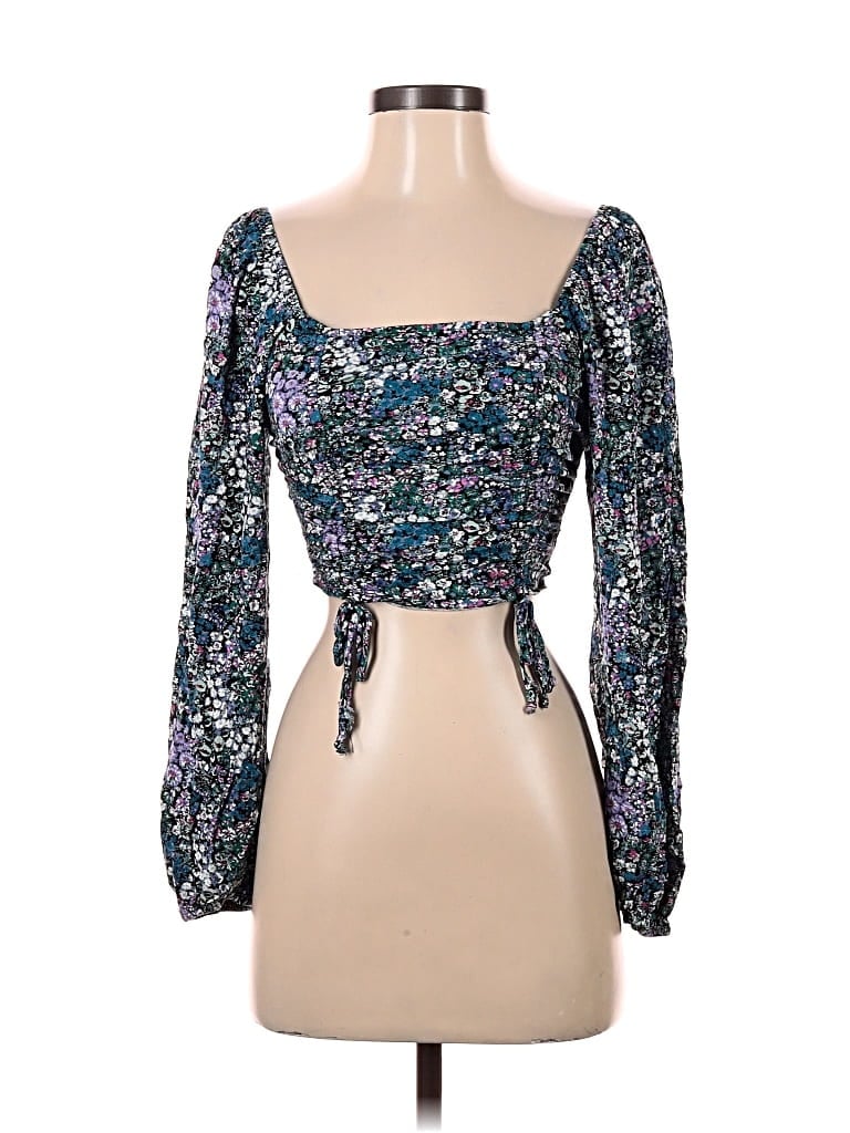 Pre-owned Wild Fable Long Sleeve Blouse In Purple