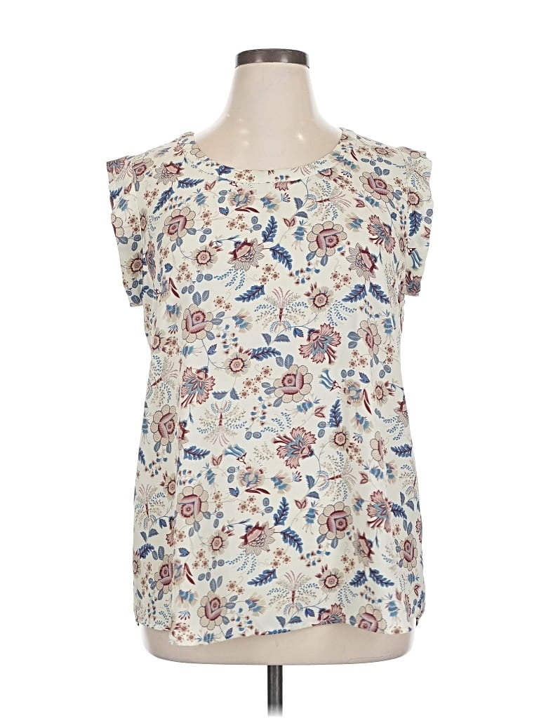 Pre-owned Pleione Sleeveless Blouse In White