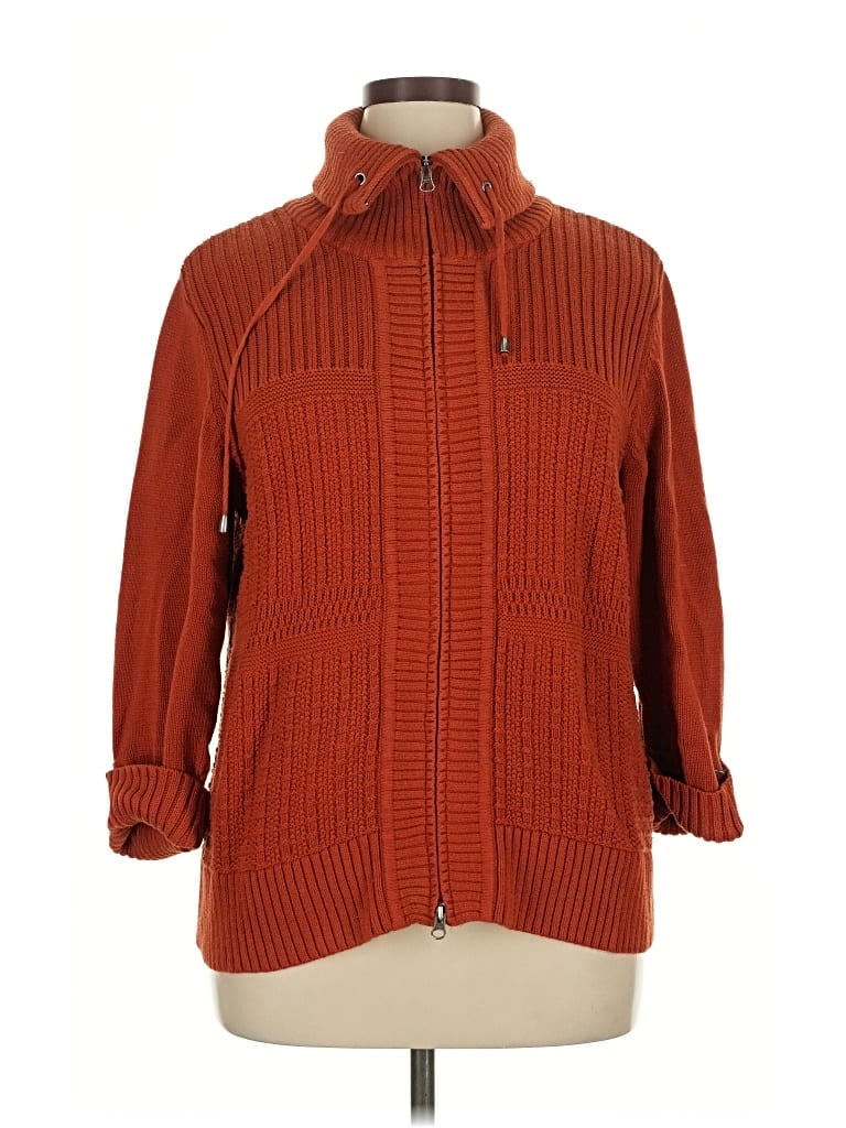 Pre-owned Christopher & Banks Cardigan Sweater In Orange