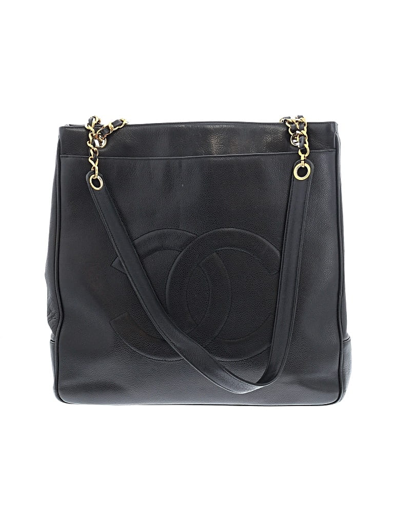 Pre-owned Chanel Leather Tote Bag In Black
