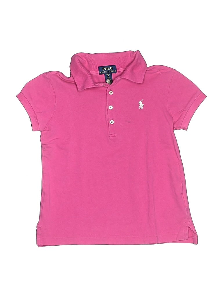 Pre-owned Polo By Ralph Lauren Kids' Short Sleeve Polo In Pink