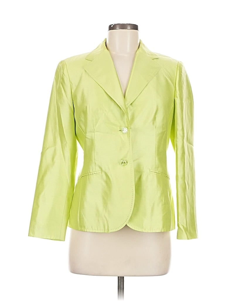 Pre-owned Talbots Silk Blazer Jacket In Green