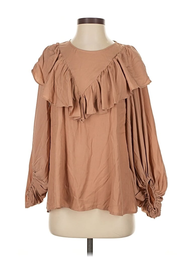 Pre-owned Mustard Seed 3/4 Sleeve Blouse In Brown