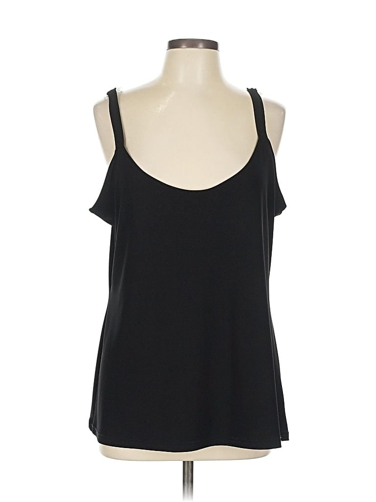 Pre-owned Queen Of Heartz Sleeveless Top Black Cold Shoulder Neckline Tops
