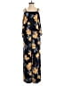 Paper Crown 100% Polyester Black Blue Jumpsuit Size 0 - photo 1