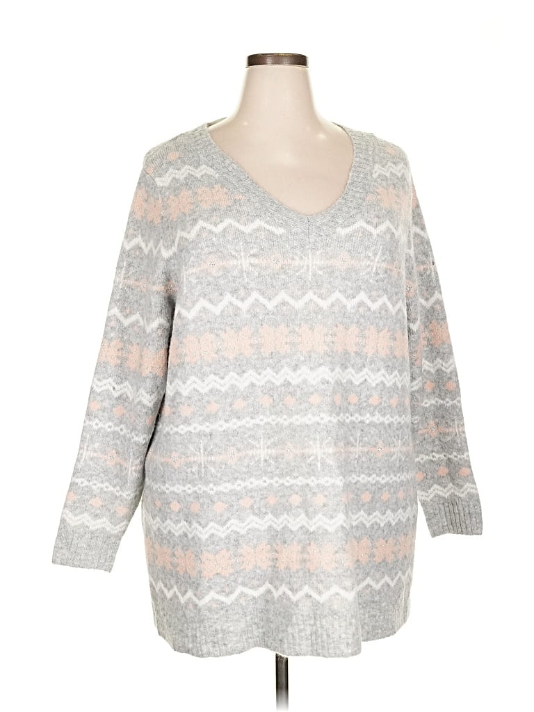 Pre-owned Lane Bryant Pullover Sweater In Gray