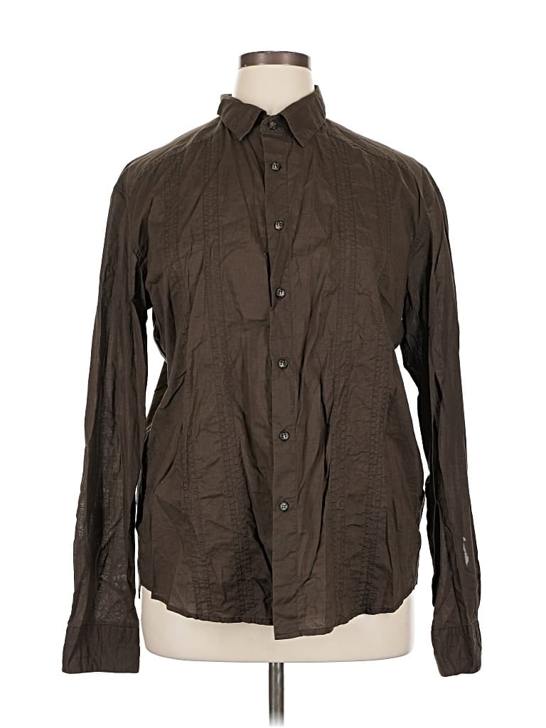 Pre-owned Sisley Paris Long Sleeve Button Down Shirt In Brown