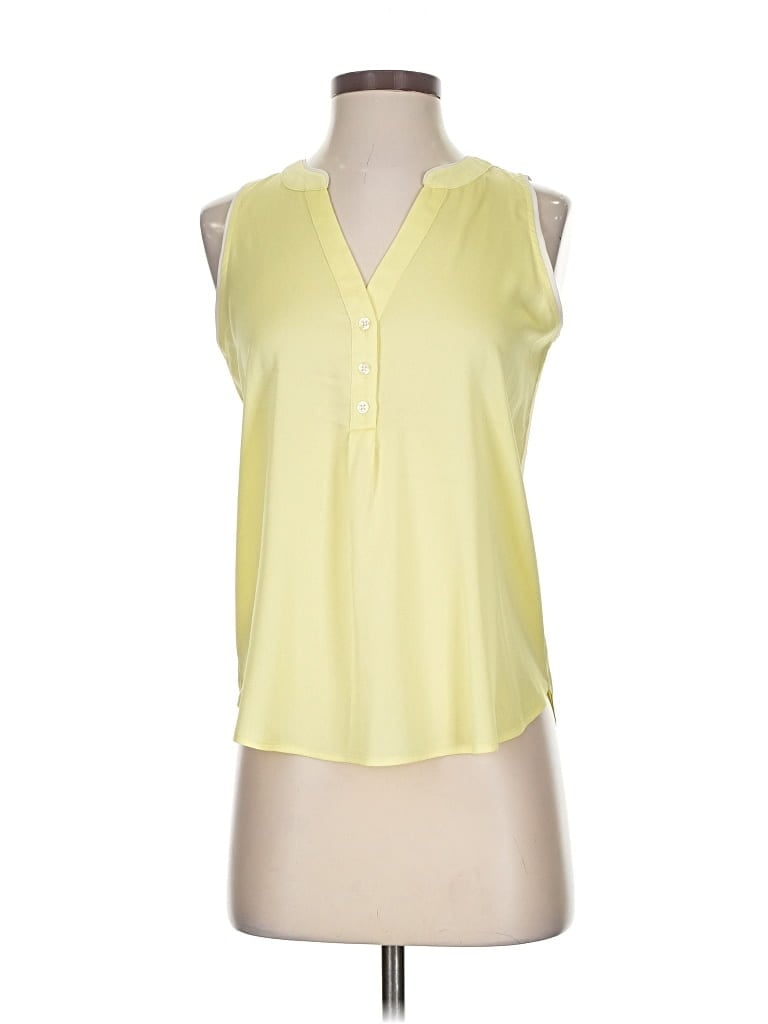Pre-owned Ann Taylor Sleeveless Blouse In Yellow