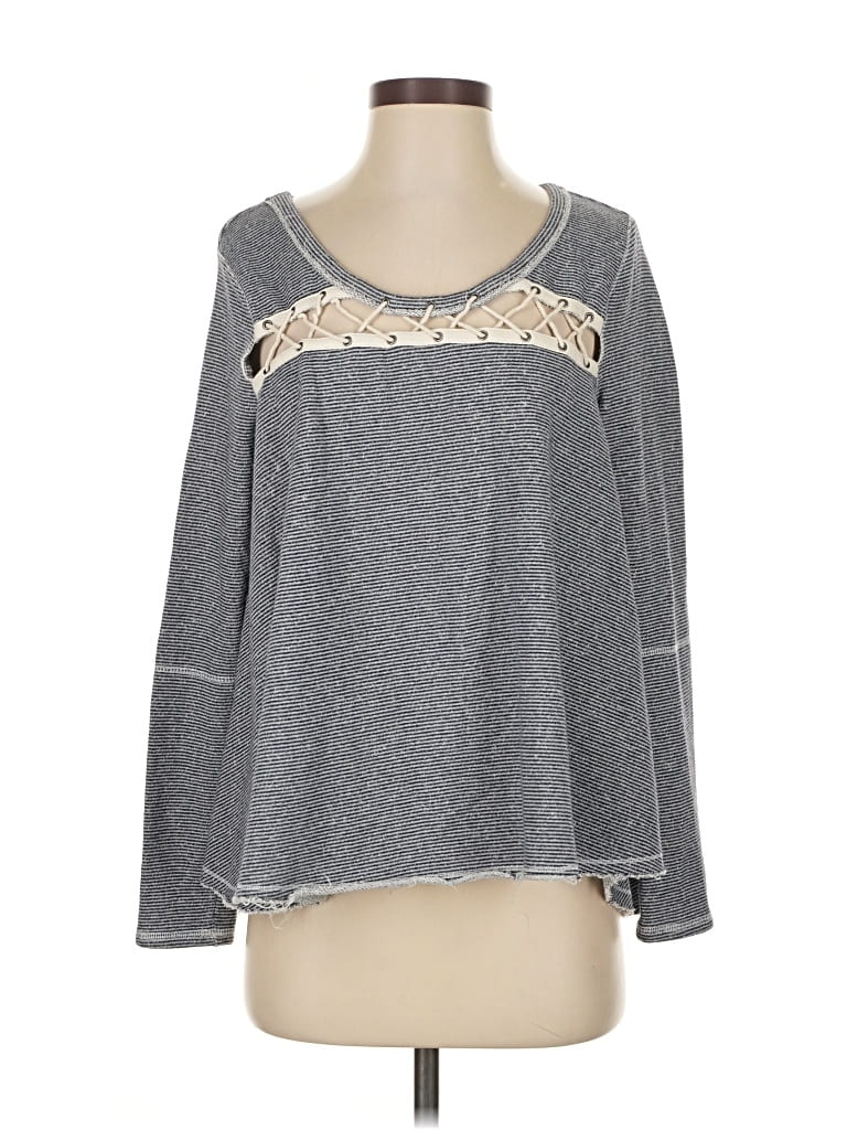 Pre-owned Free People Pullover Sweater In Gray