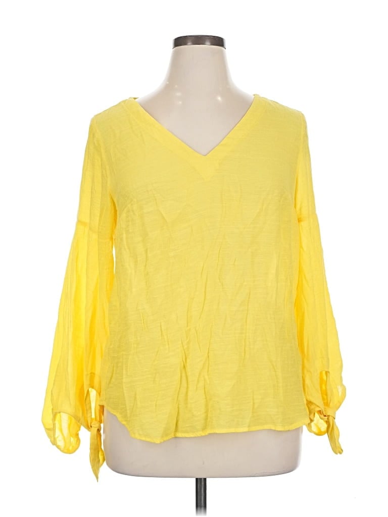 Pre-owned Maeve By Anthropologie 3/4 Sleeve Blouse In Yellow