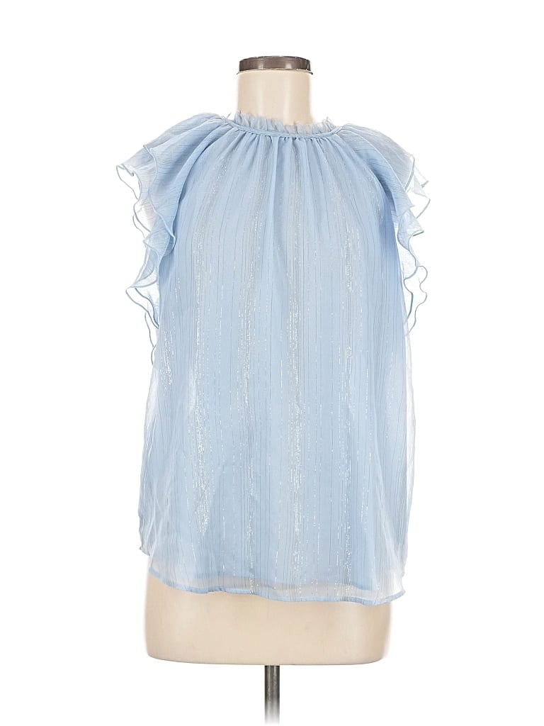 Pre-owned Ann Taylor Loft Sleeveless Blouse In Blue
