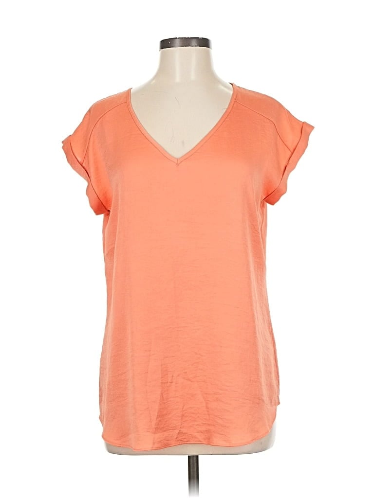 Pre-owned Express Short Sleeve Top Orange V Neck Tops