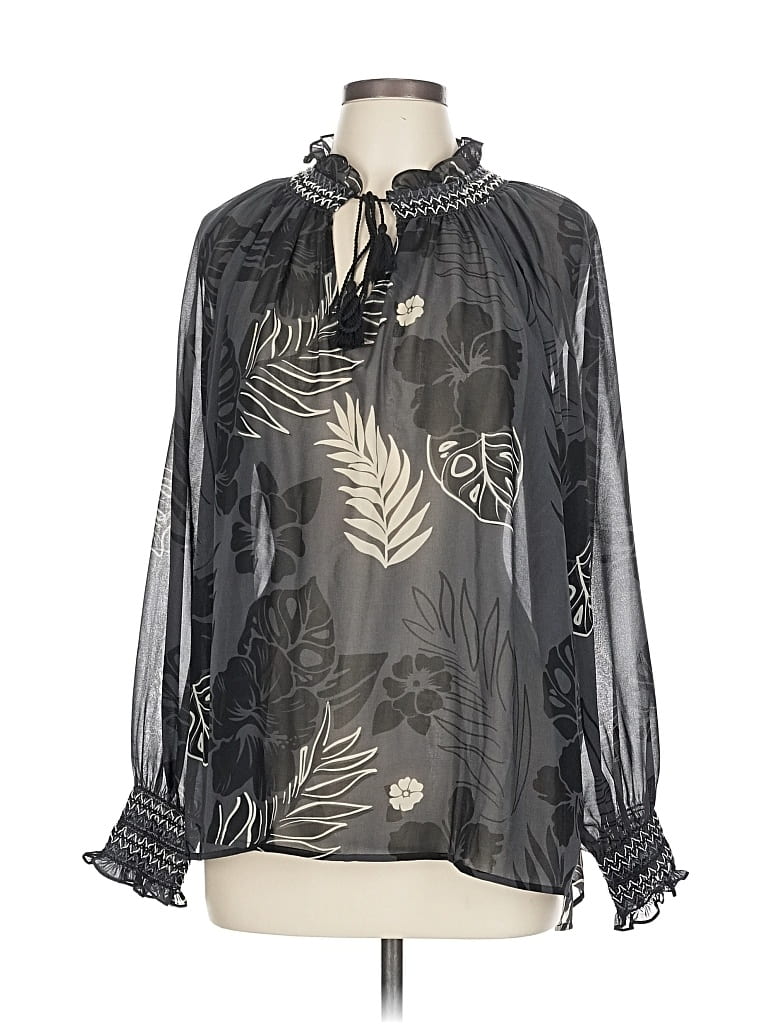 Pre-owned Cabi Long Sleeve Blouse In Gray