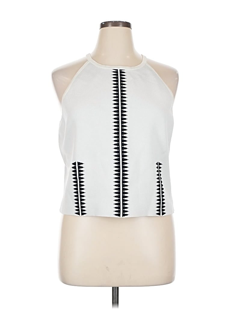 Pre-owned Express Sleeveless Blouse In White