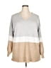 Lane Bryant 100% Acrylic Color Block Tan Pullover Sweater Size 18 - 20 Plus - photo 1