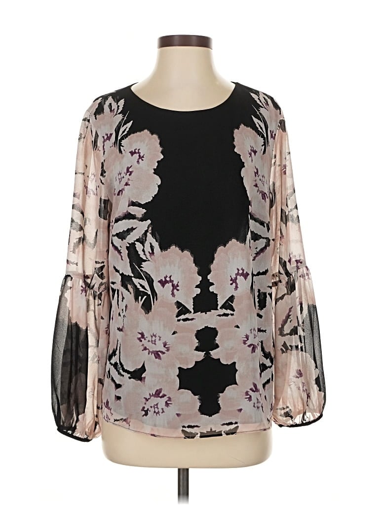 Pre-owned Calvin Klein 3/4 Sleeve Blouse In Black