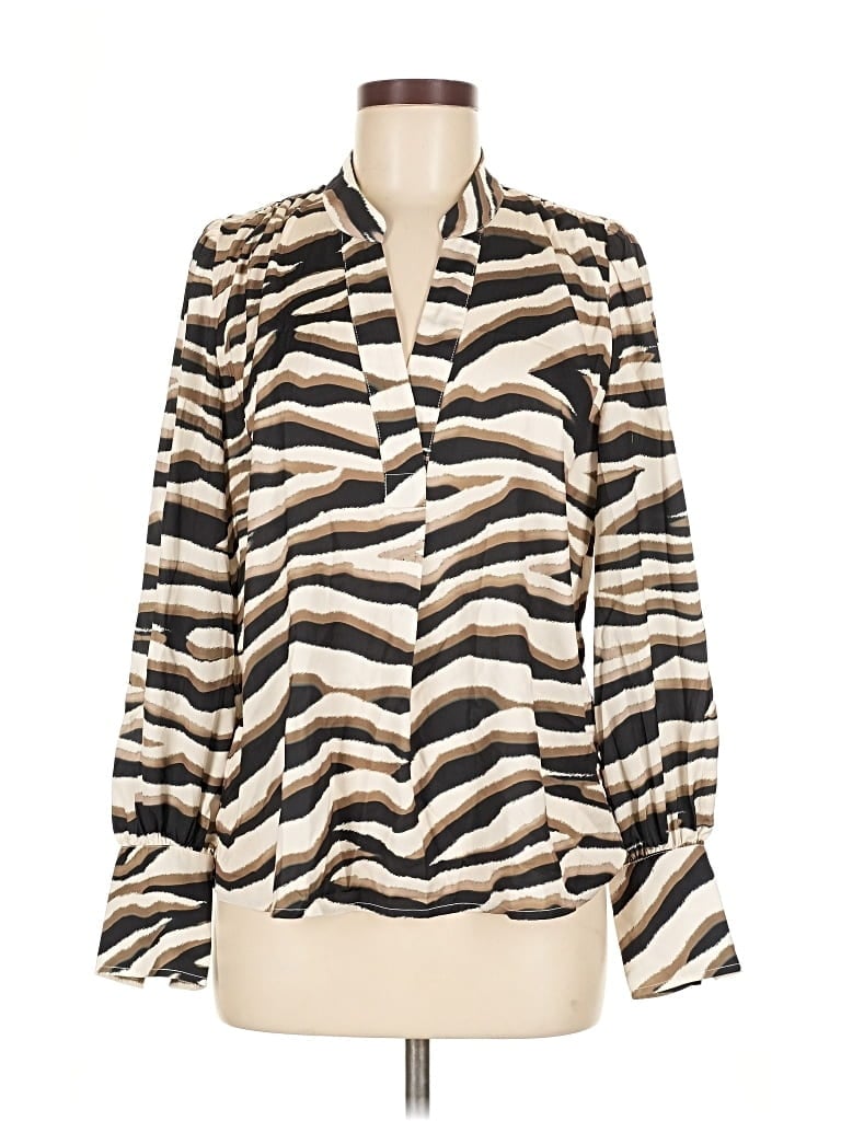 Pre-owned Banana Republic Factory Store Long Sleeve Blouse In White