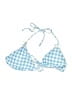Unbranded Checkered-gingham Blue Swimsuit Top Size L - photo 1
