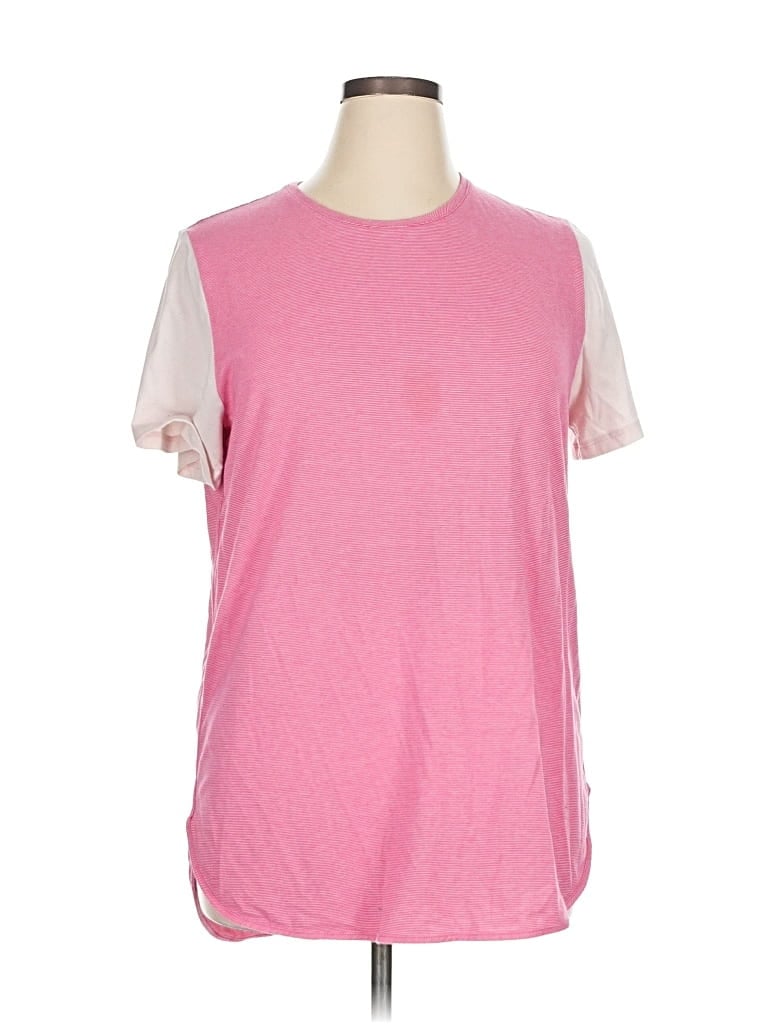 Pre-owned Lands' End Short Sleeve T-shirt In Pink