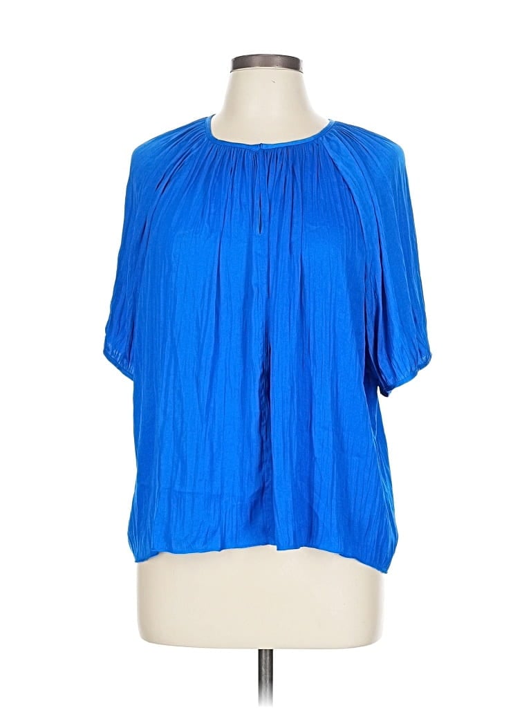 Banana Republic Factory Store Short Sleeve Blouse In Blue
