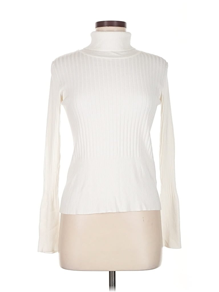 Pre-owned Dressbarn Turtleneck Sweater In White
