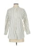 Joie Stripes Ivory 3/4 Sleeve Button-Down Shirt Size XS - photo 1