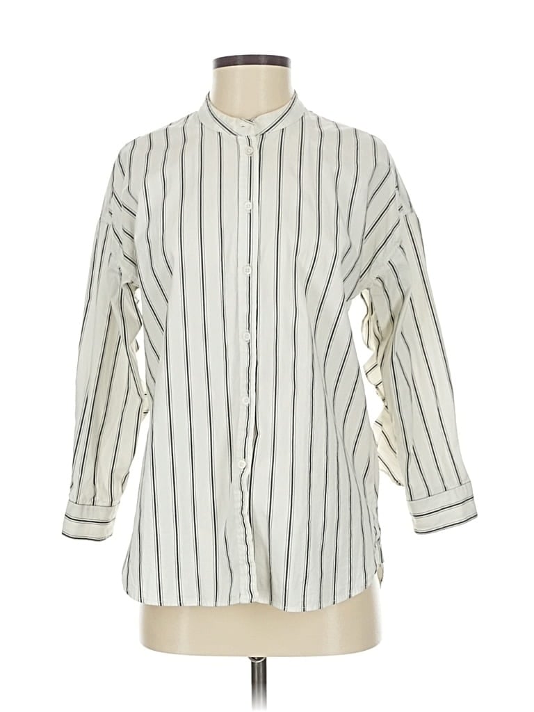 Pre-owned Joie 3/4 Sleeve Button Down Shirt In White