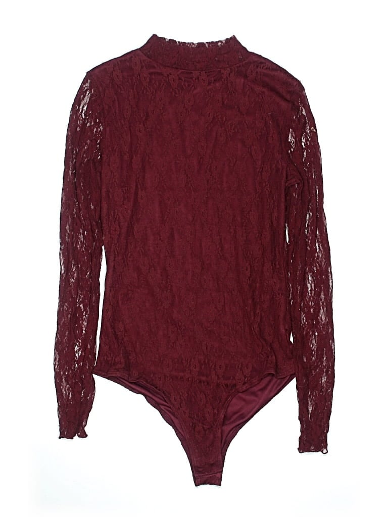 Pre-owned Self Esteem Bodysuit In Burgundy
