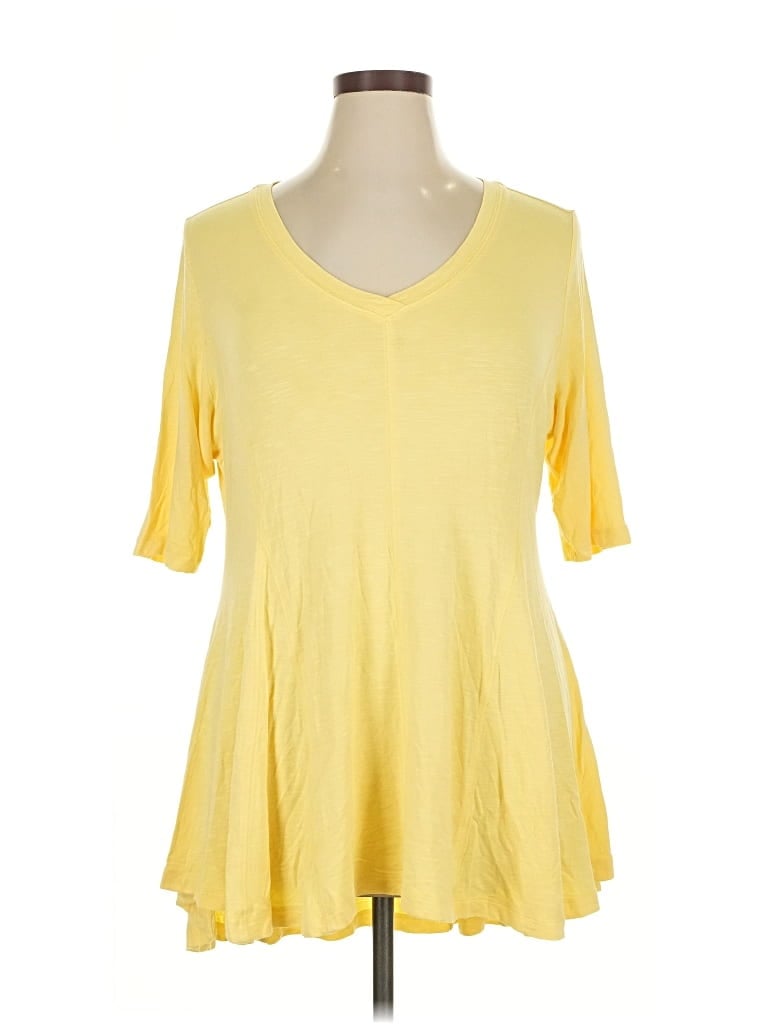 Pre-owned Soft Surroundings 3/4 Sleeve T-shirt In Yellow