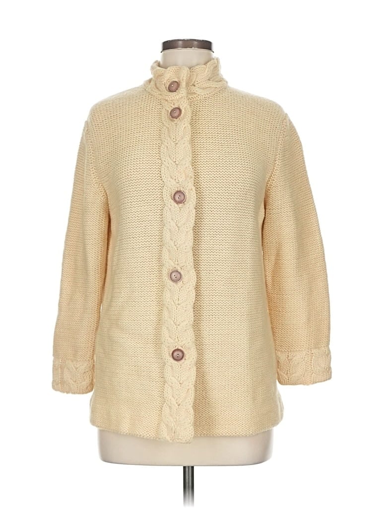 Pre-owned Assorted Brands Cardigan Sweater In White