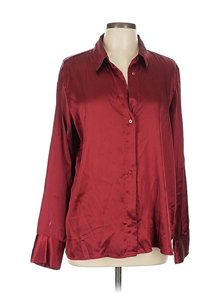 Pre-owned Abercrombie & Fitch Long Sleeve Blouse In Burgundy