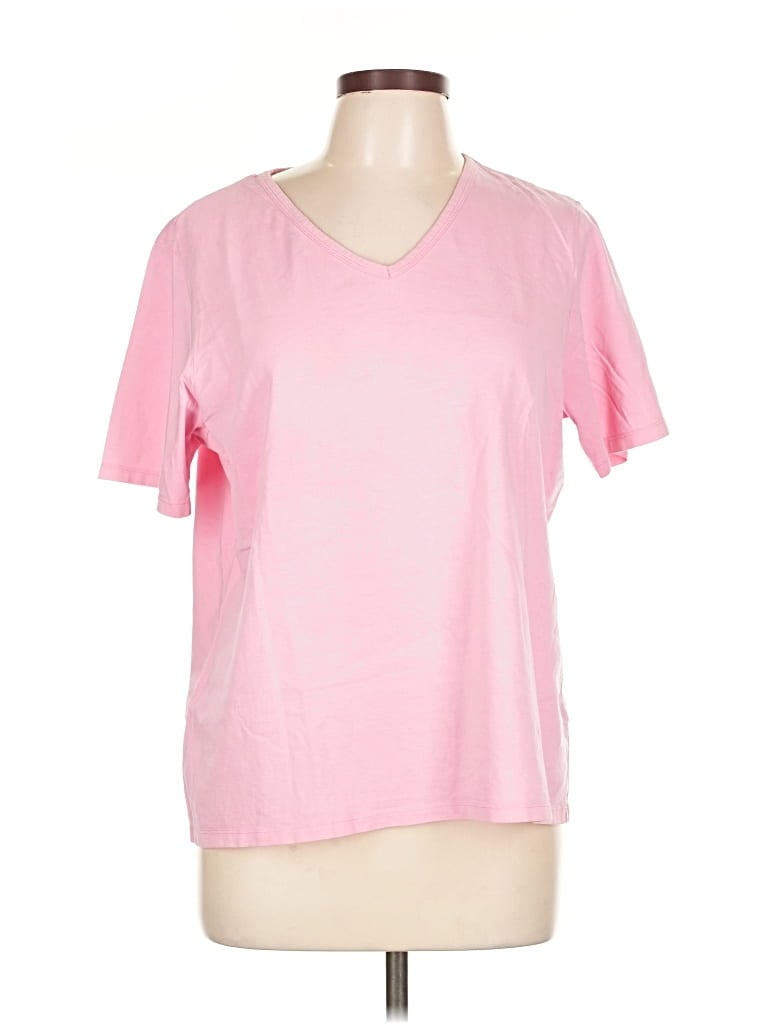 Pre-owned Lands' End Short Sleeve T-shirt In Pink