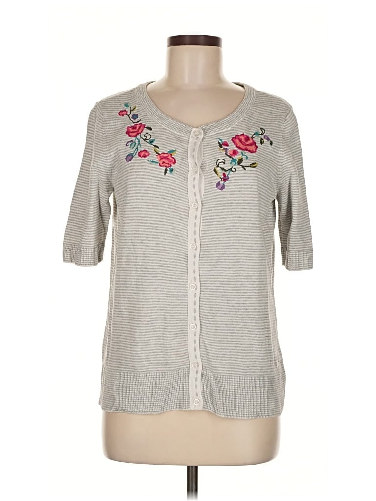 Pre-owned Christopher & Banks Cardigan Sweater In Gray