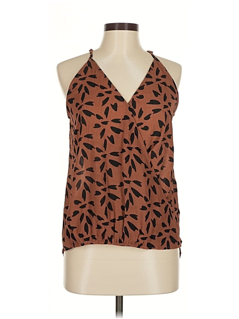 Pre-owned Unbranded Tank Top Brown Halter Neckline Tops