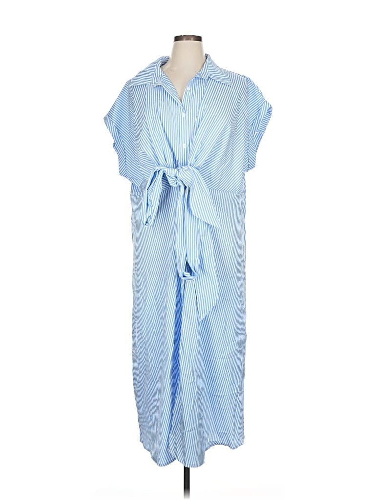 Pre-owned Shein Curve Casual Dress In Blue