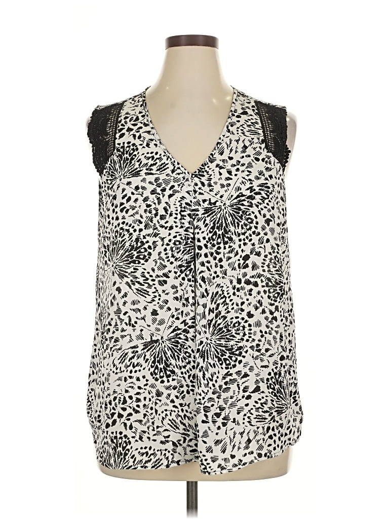 Pre-owned Daniel Rainn Sleeveless Blouse In White