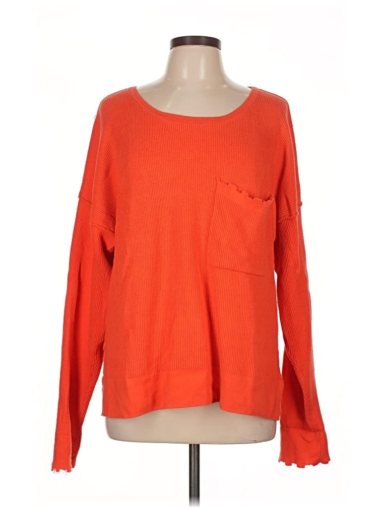 Pre-owned Stitch & Needle Pullover Sweater In Orange