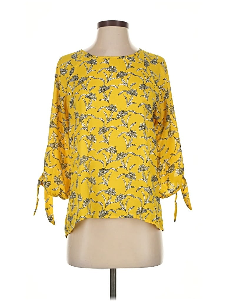 Pre-owned Papermoon 3/4 Sleeve Blouse In Yellow