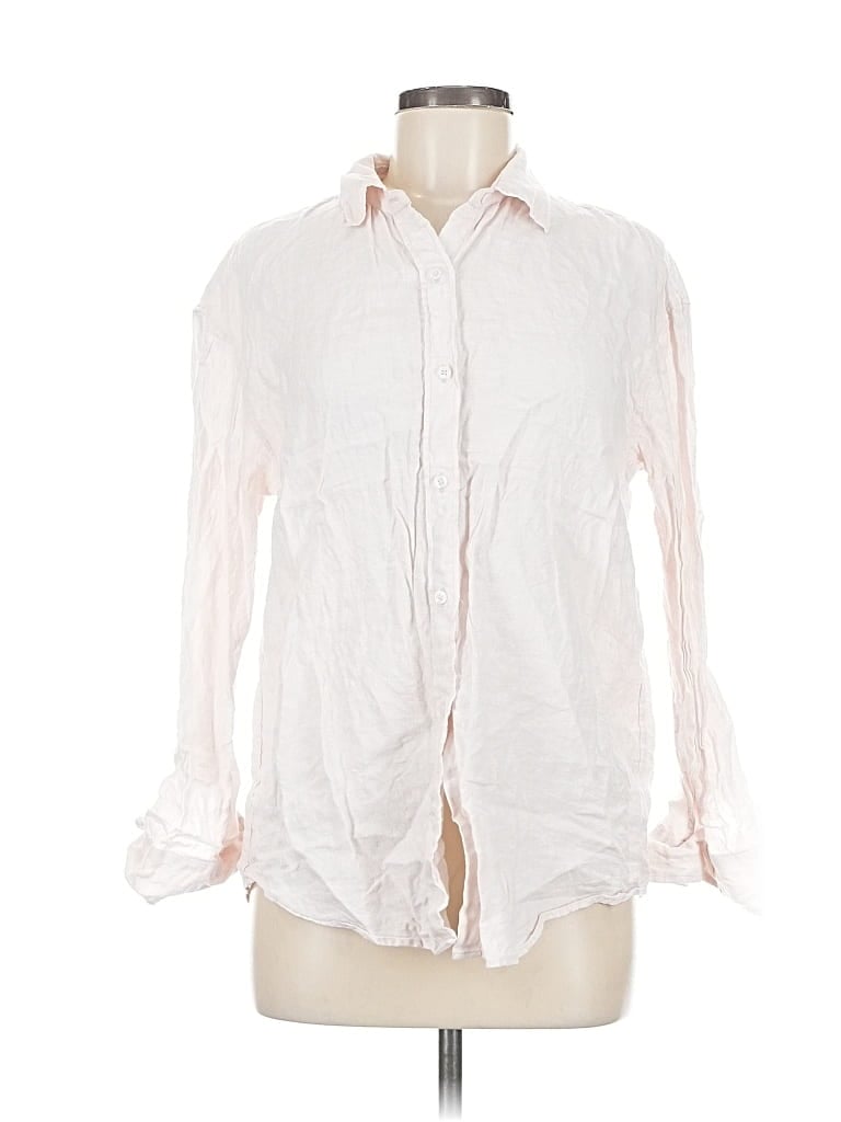 Pre-owned Club Monaco Long Sleeve Blouse In White