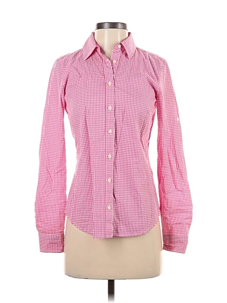 Pre-owned Izod Long Sleeve Button Down Shirt In Pink