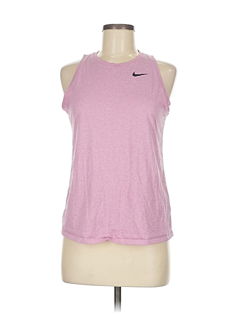 Pre-owned Nike Tank Top Pink Halter Neckline Tops