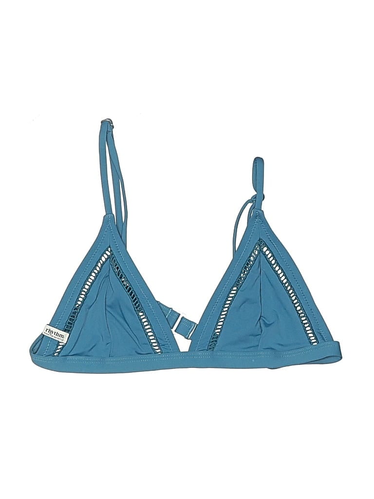 Pre-owned Rhythm Swimsuit Top Teal Swimwear In Blue