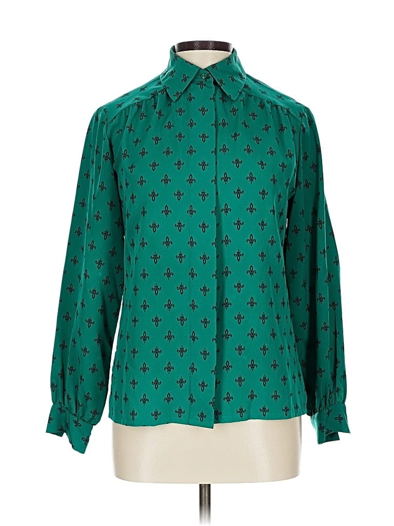 Pre-owned Pendleton Long Sleeve Blouse In Green