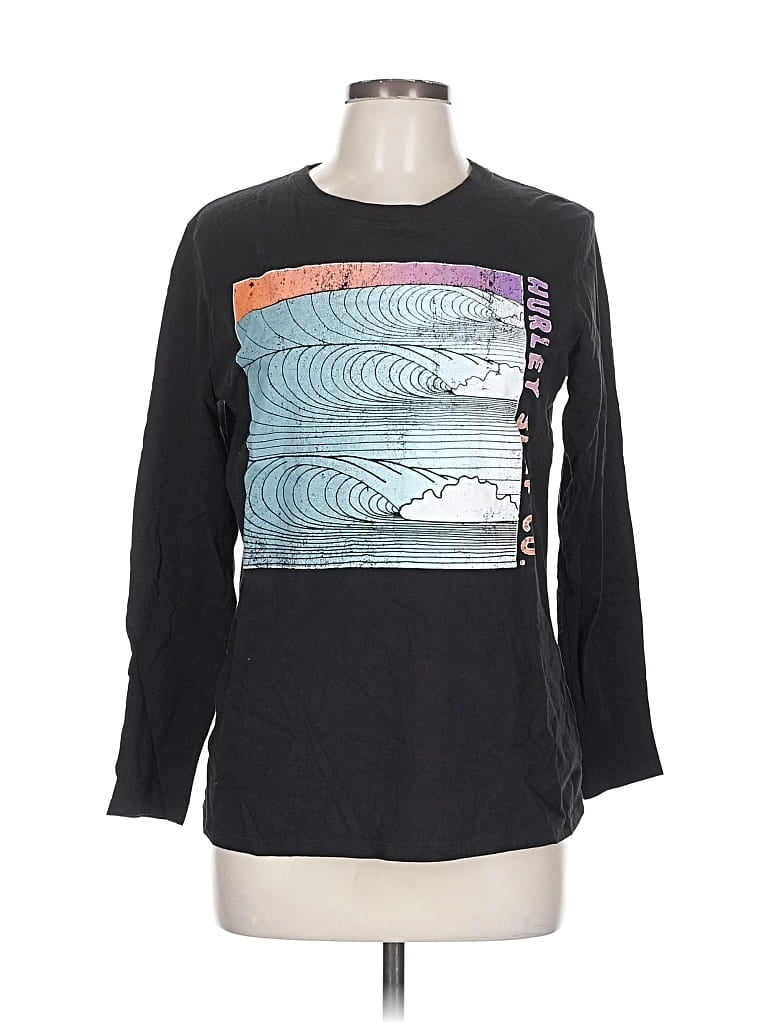 Pre-owned Hurley Long Sleeve T-shirt In Black