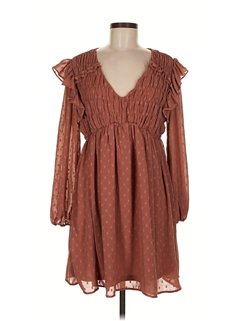 Pre-owned Assorted Brands Casual Dress In Brown