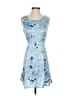 D.B.Y. Ltd 100% Polyester Print Blue Cocktail Dress Size 5 - 6 - photo 1
