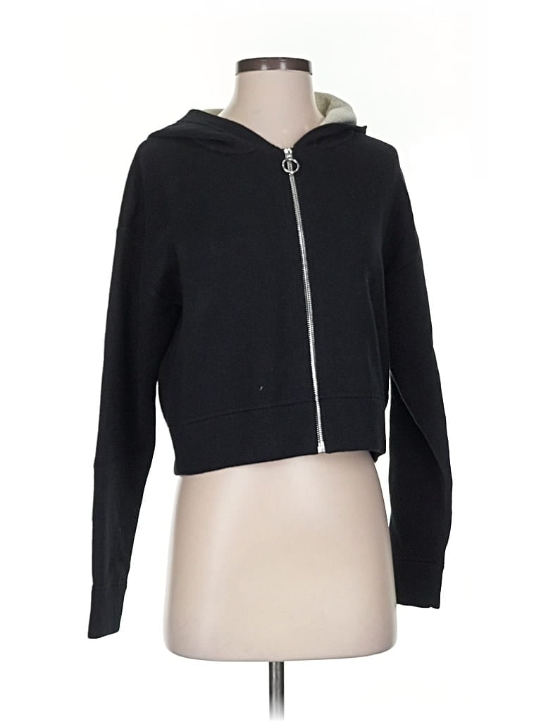 Madewell Zip Up Hoodie In Black
