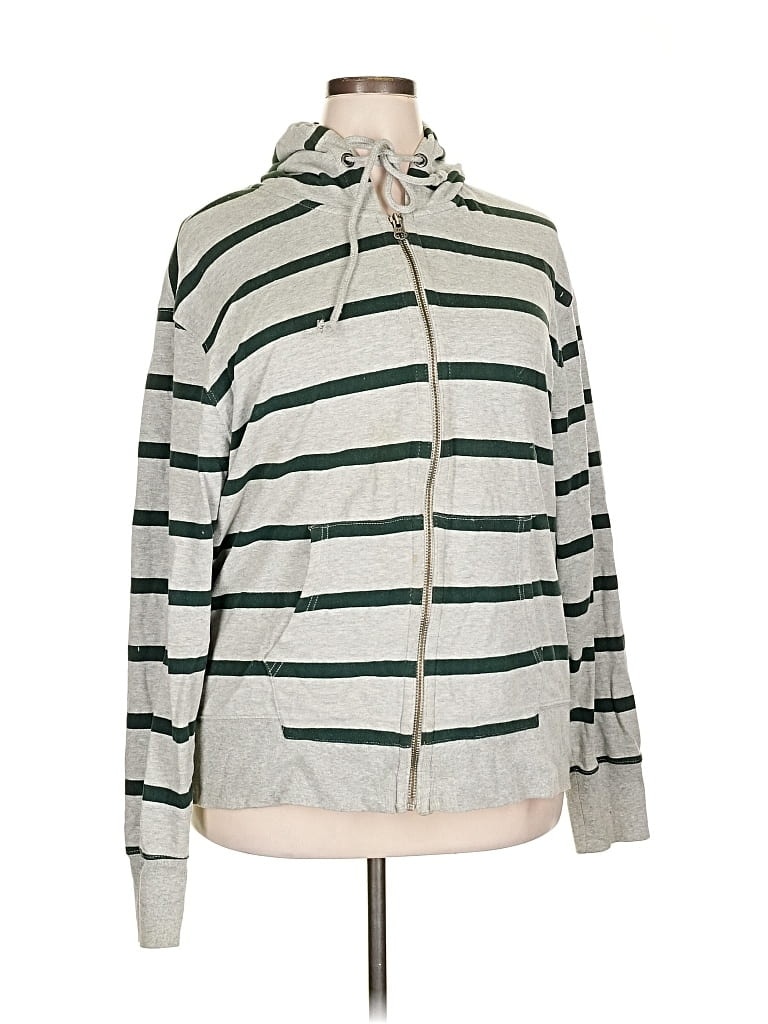 Pre-owned Gap Outlet Zip Up Hoodie In Silver